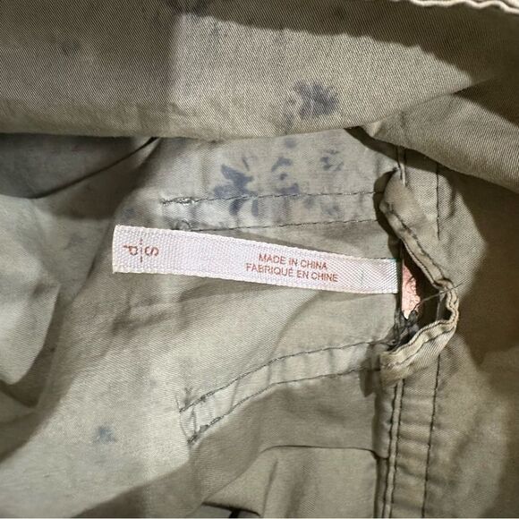 Free People Womens Parachute Jacket Military Green Slouchy Splatter Size Small - Picture 13 of 13